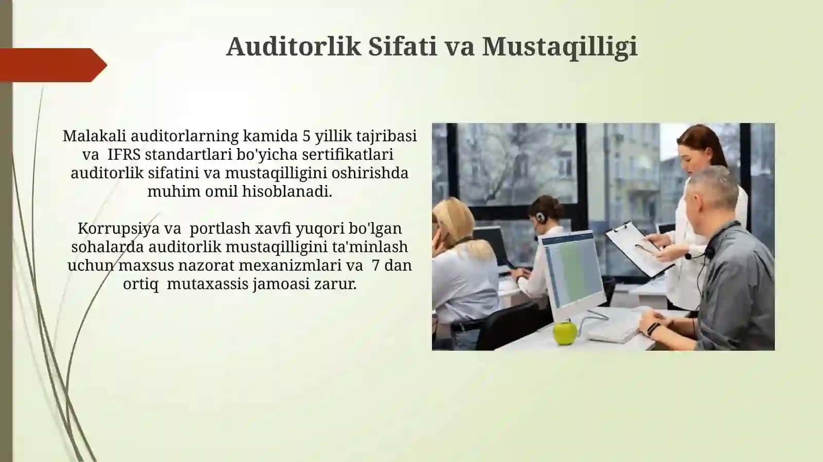 Ekispert-auditorlar va tekshiruvchan nazorat usullarini o'rganish 3