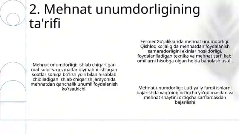 Fermer Xo'jaliklarida Mehnat Unumdorligi 3
