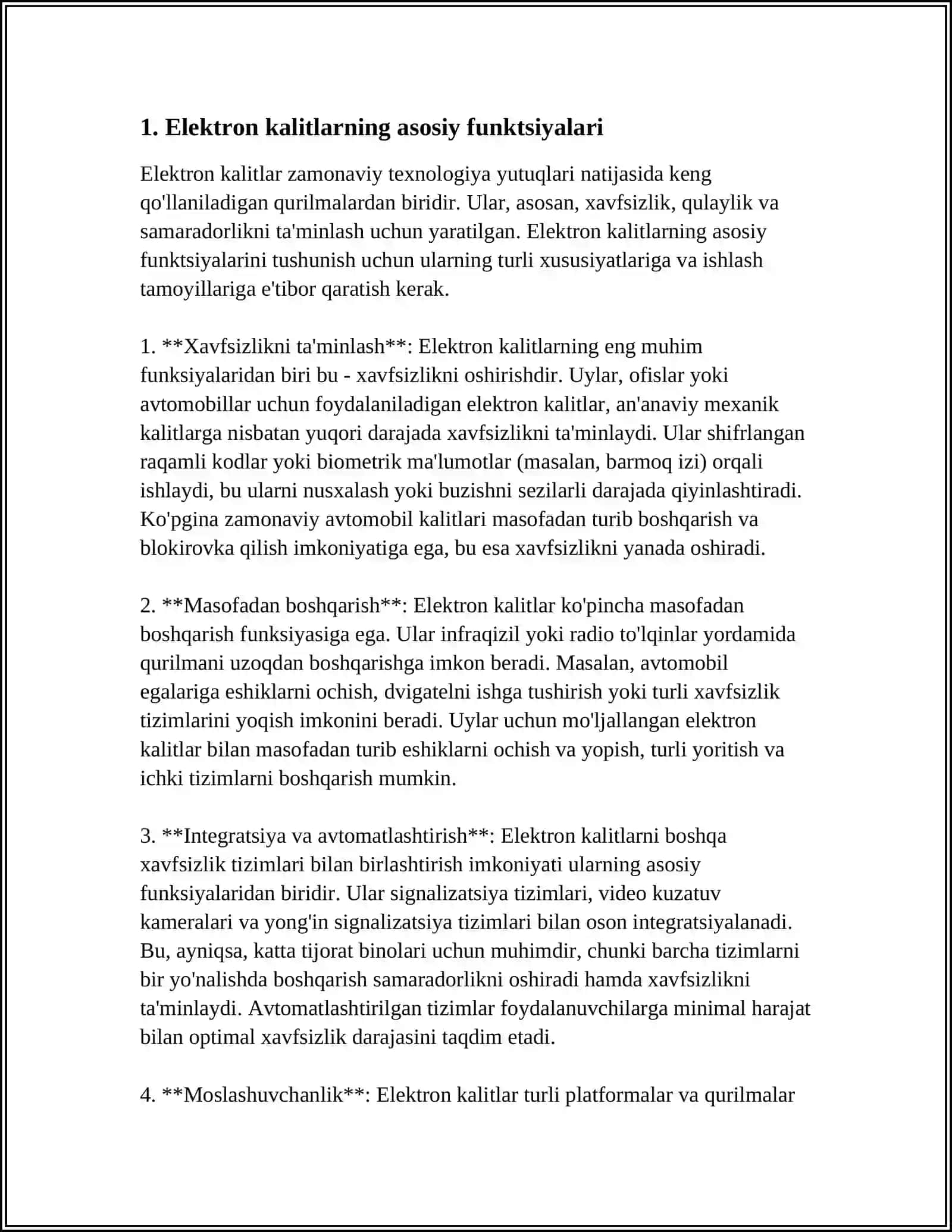 ELEKTRON KALITLAR. ELEKTRON KALITLARNING VAZIFASI 3