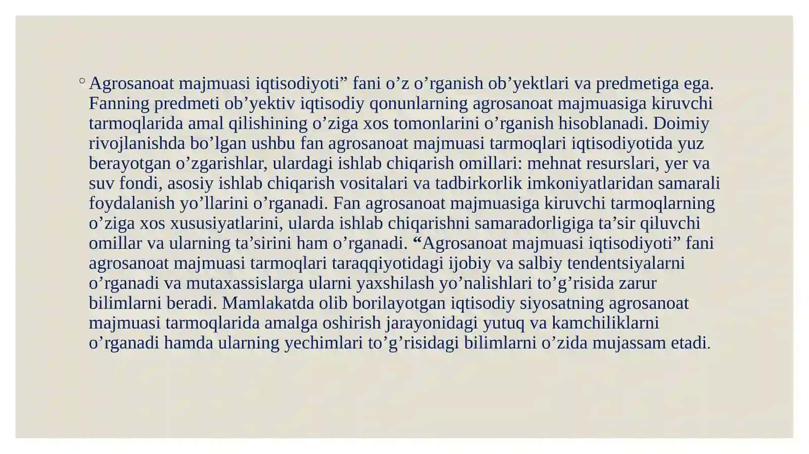 Agrosanoat majmuasi iqtisodiyoti 3