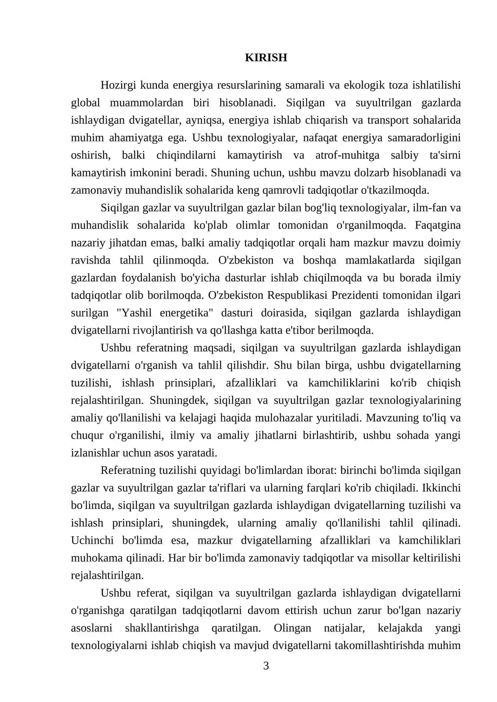 Siqilgan va suyultrilgan gazlarda ishlaydigan dvigatellar 3