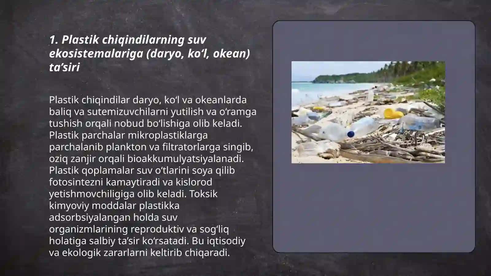 Plastik chiqindilarni atrof-muhitga keltiradigan zararlari 3