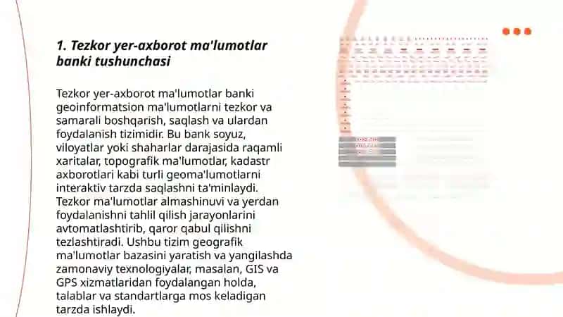 Tezkor Yer-axborot Ma'lumotlar Banki 3