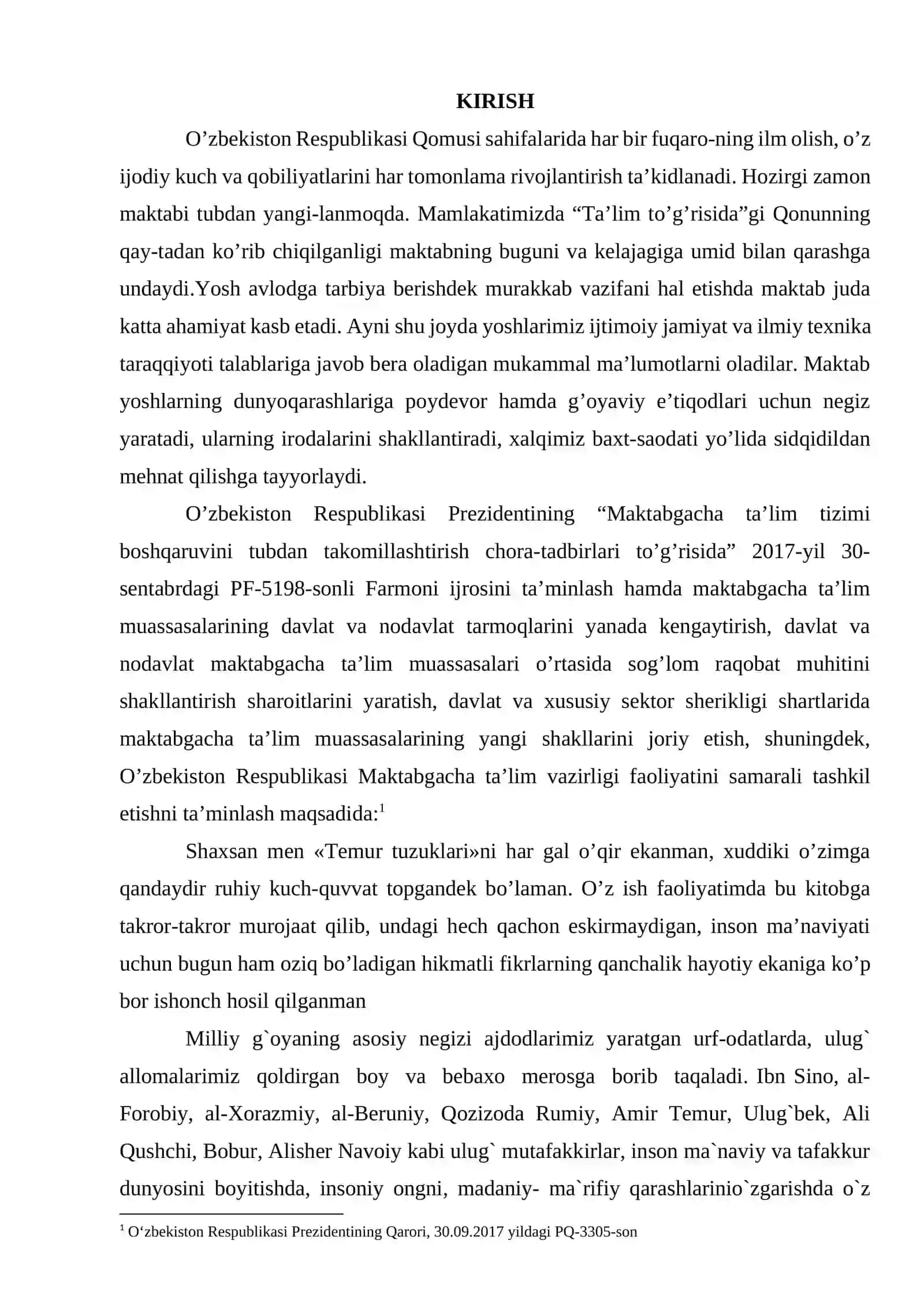SHAXS TARBIYASIDA AMIR TEMUR O’GITLARIDAN FOYDALANISH MAVZUSIDA KURS ISHI 3