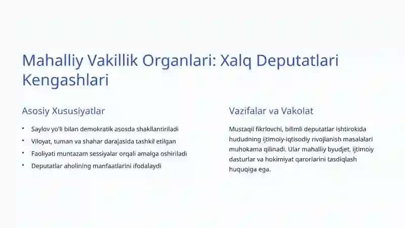 Mahalliy Hokimiyat Organlari: Tashkiloti, Vazifalari va Rivojlanishi 3