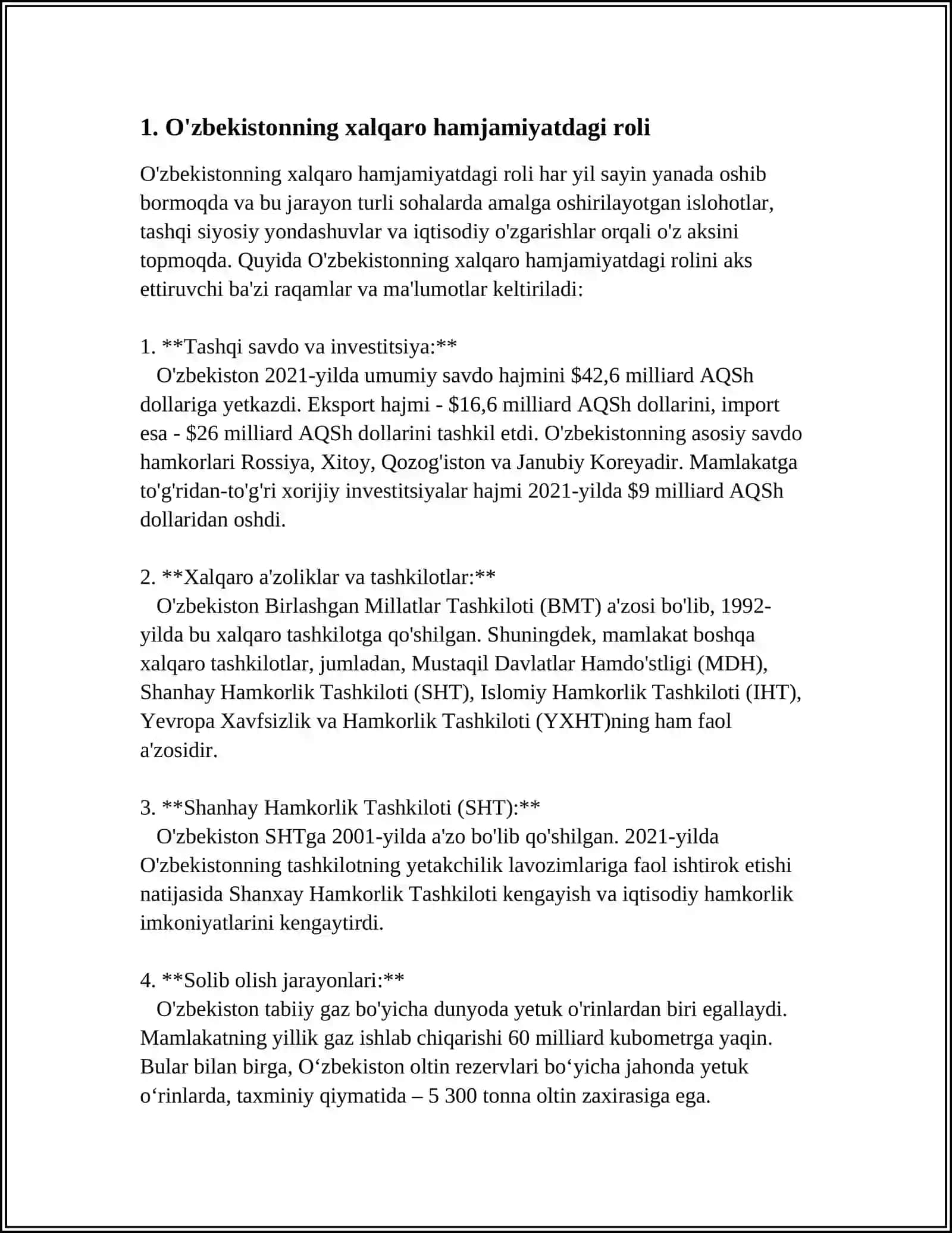 ÒZBEKISTON VA JAHON HAMJAMIYATI 3