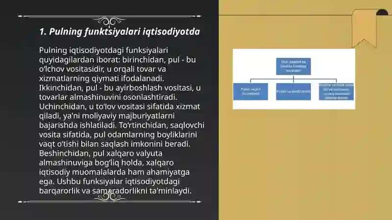 Pulning funkdiyalari va uni iqtisodiyotdagi oʻrni 3