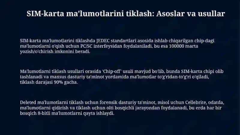 SIM-kartalardan ma'lumotlarni qayta tiklash 3