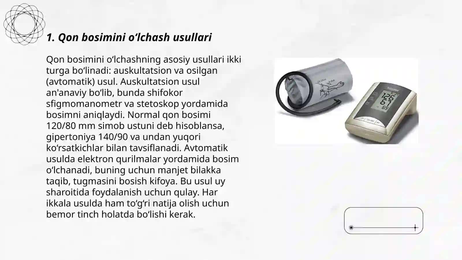 Qon bosimini olchash texnikasi 3