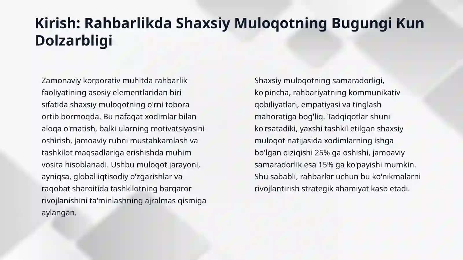 Rahbarlikda shaxs muloqotining o'rni 3