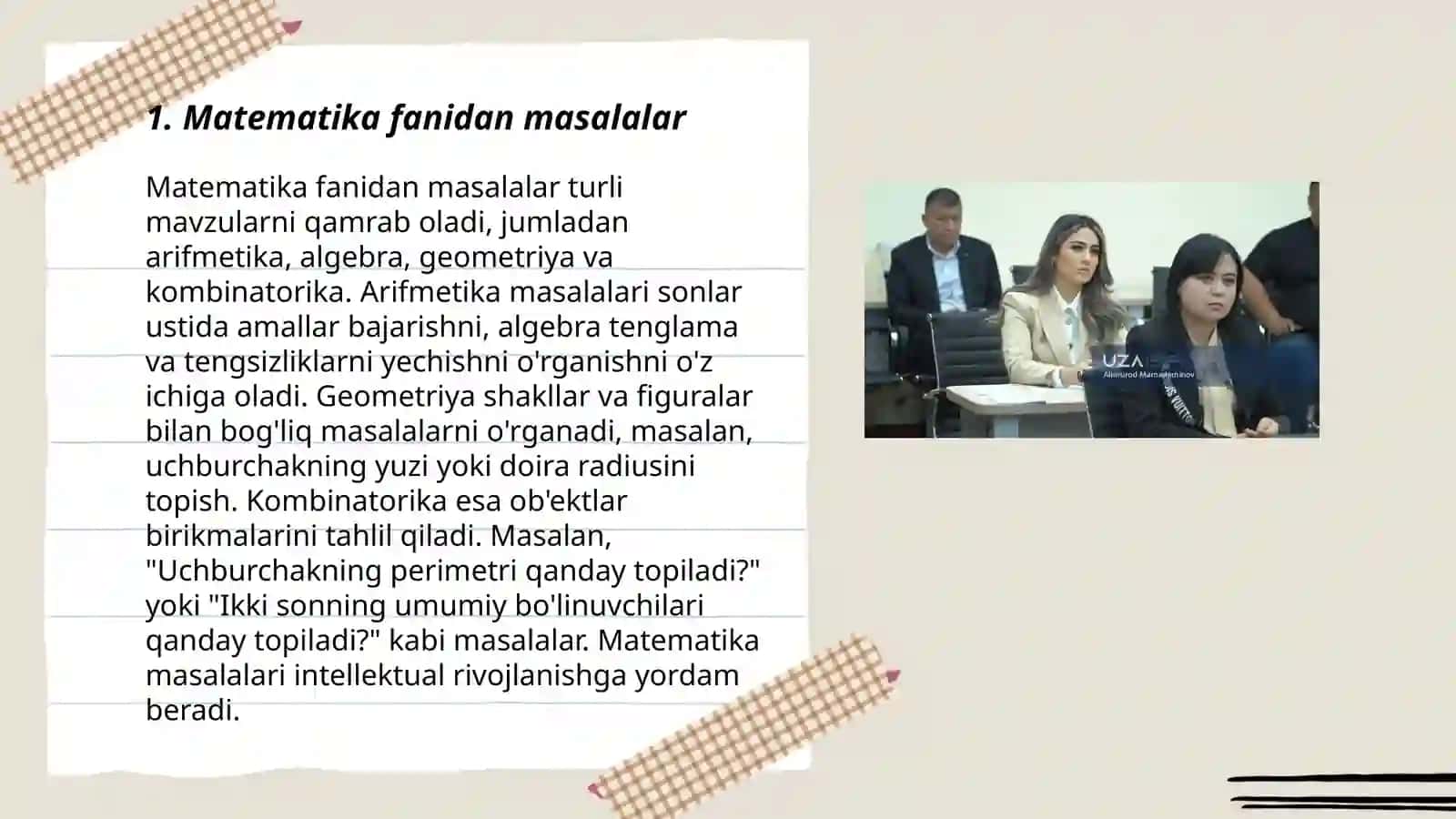 Matematika fanidan masalalar 3