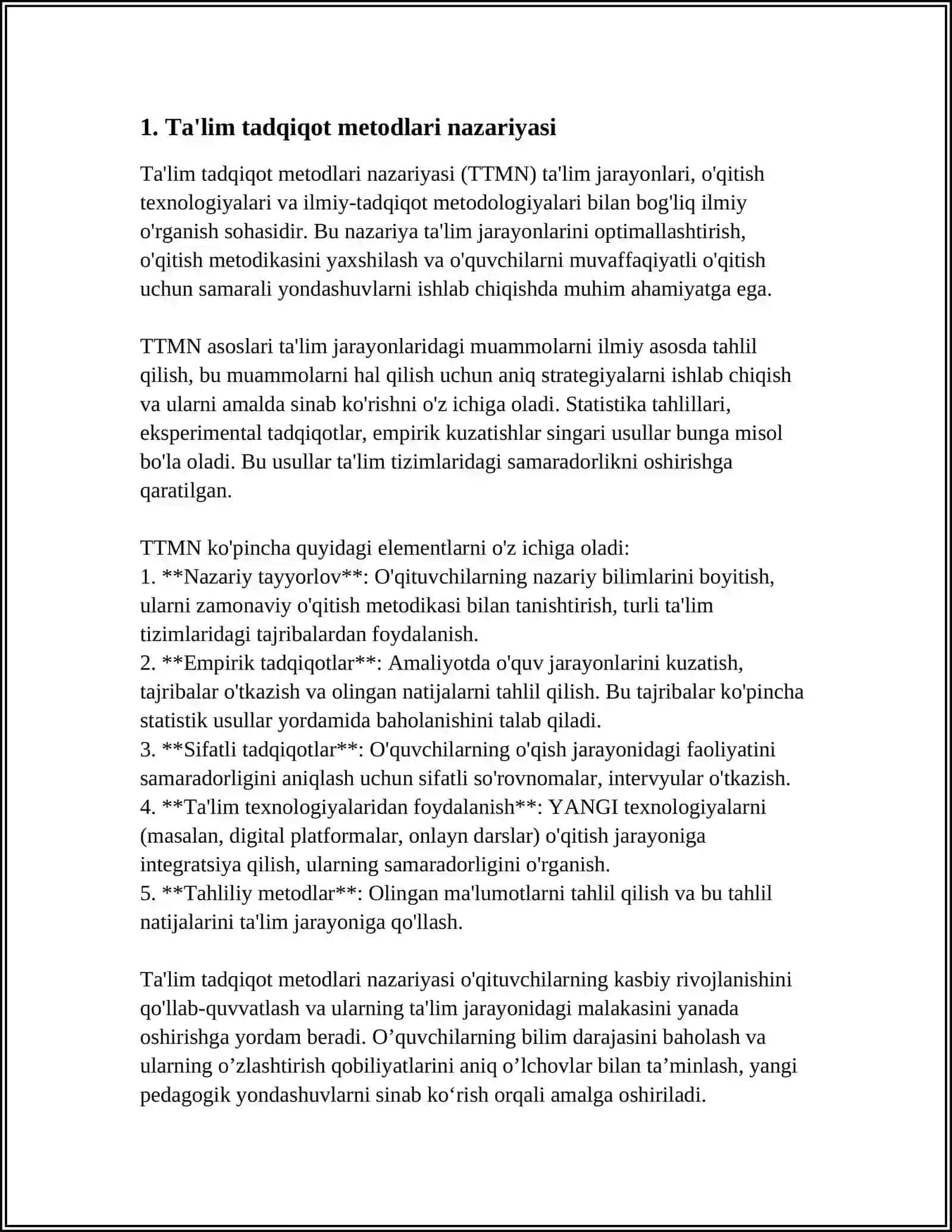 Ta'lim Tadqiqot Metodlari Nazariyasi 3