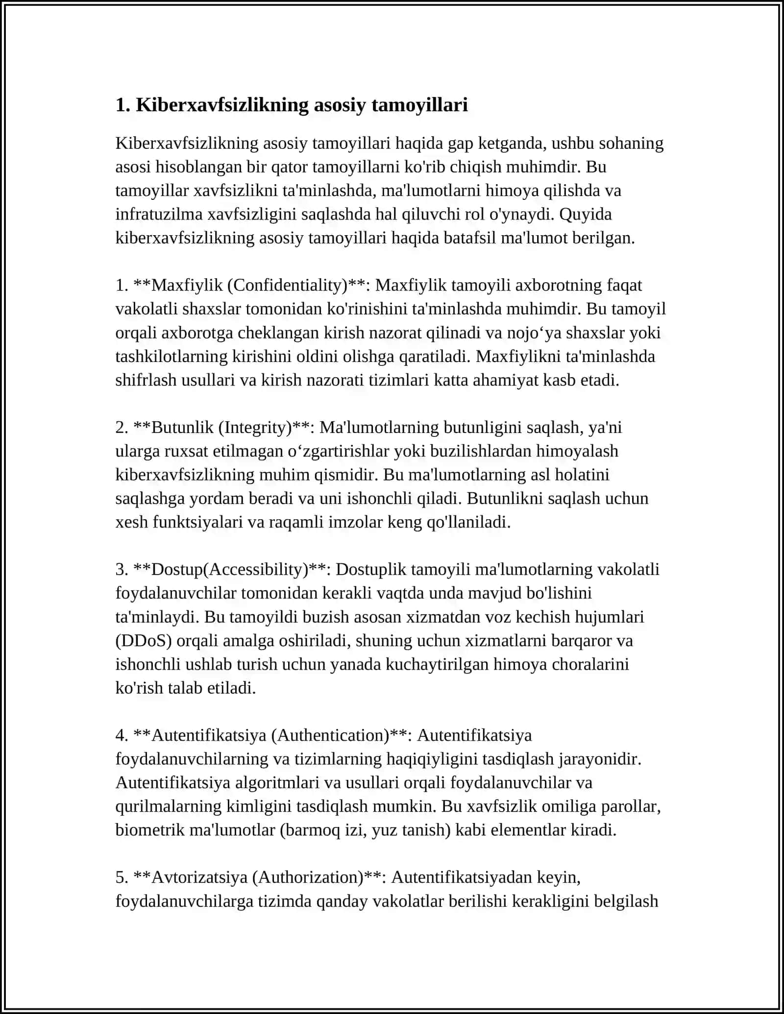 MUSTAQIL ISH Mavzu: AXBOROTGA HUJUMLARNI ANIQLASH VA TAHLILLASH 3