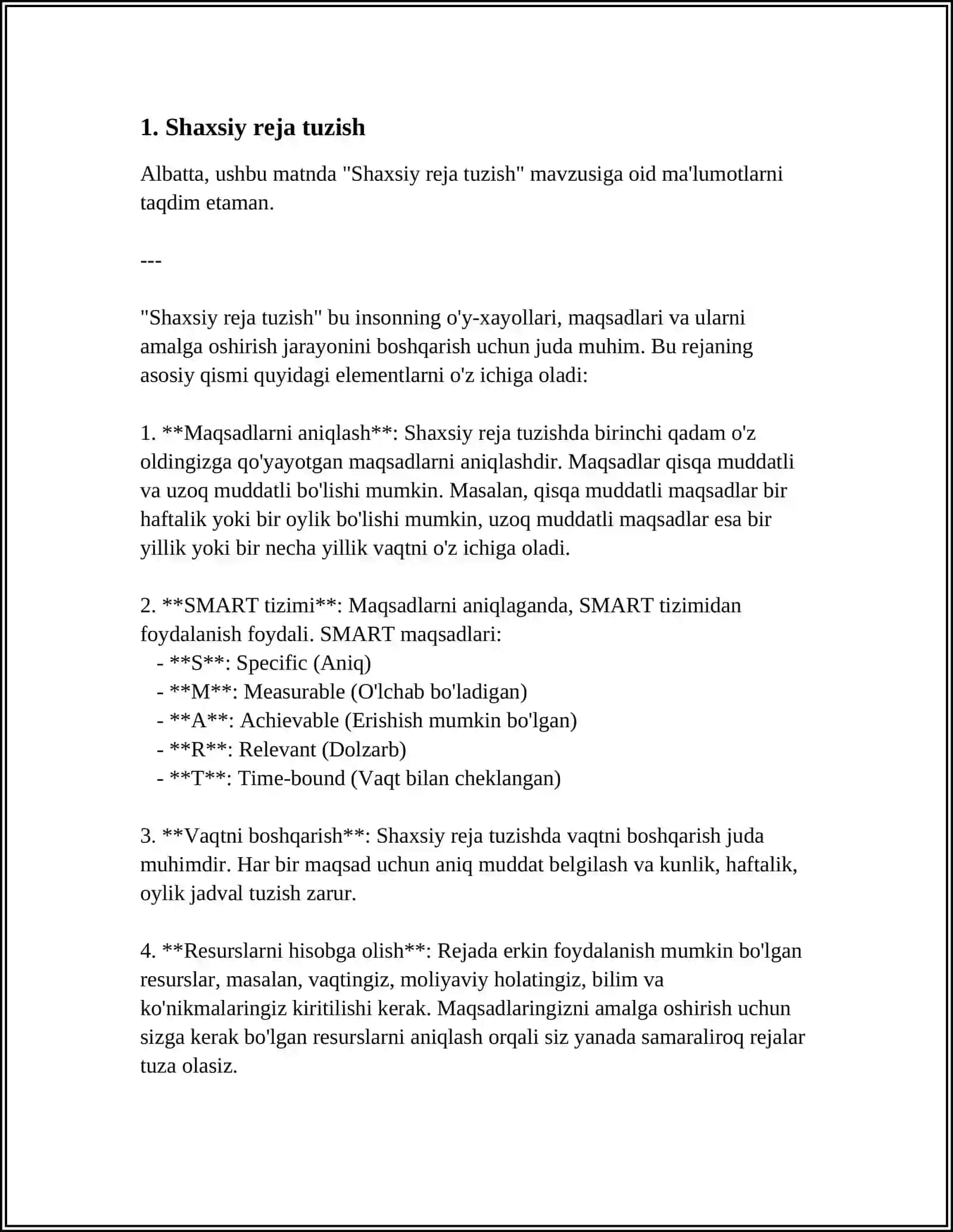 SHAXSIY AKADEMIK FAOLIYATNI TASHKIL ETISH 3