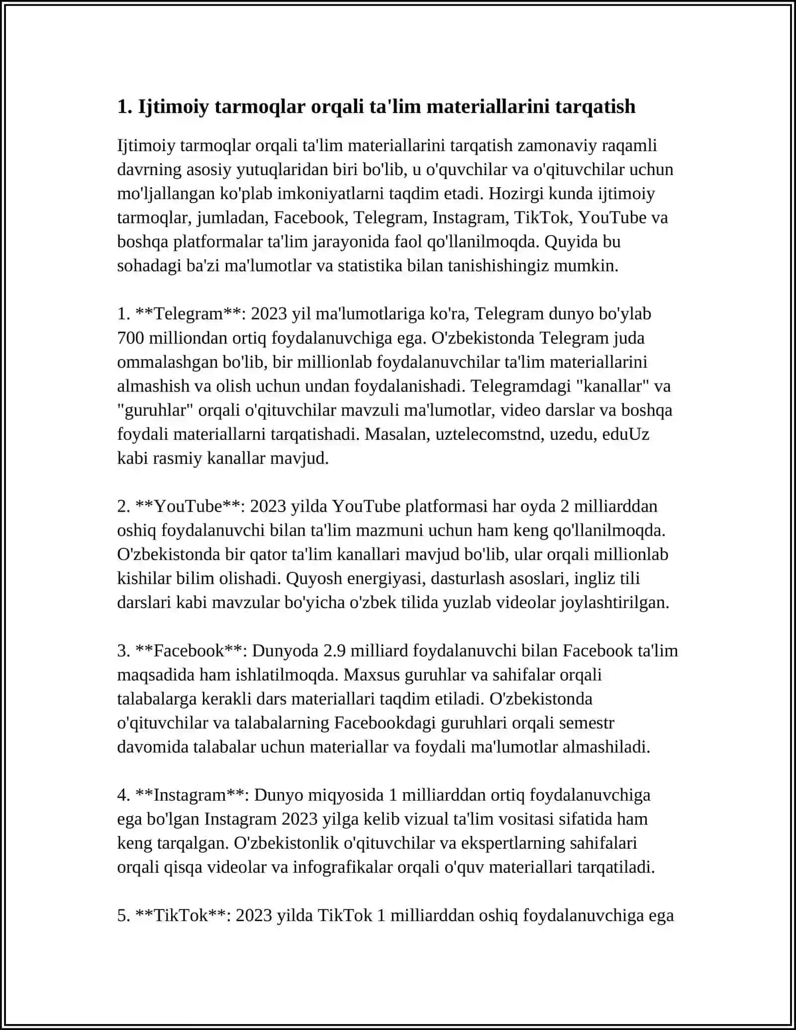 IJTIMOIY TARMOQLARINING TAʼLIMIY IMKONIYATLARI 3