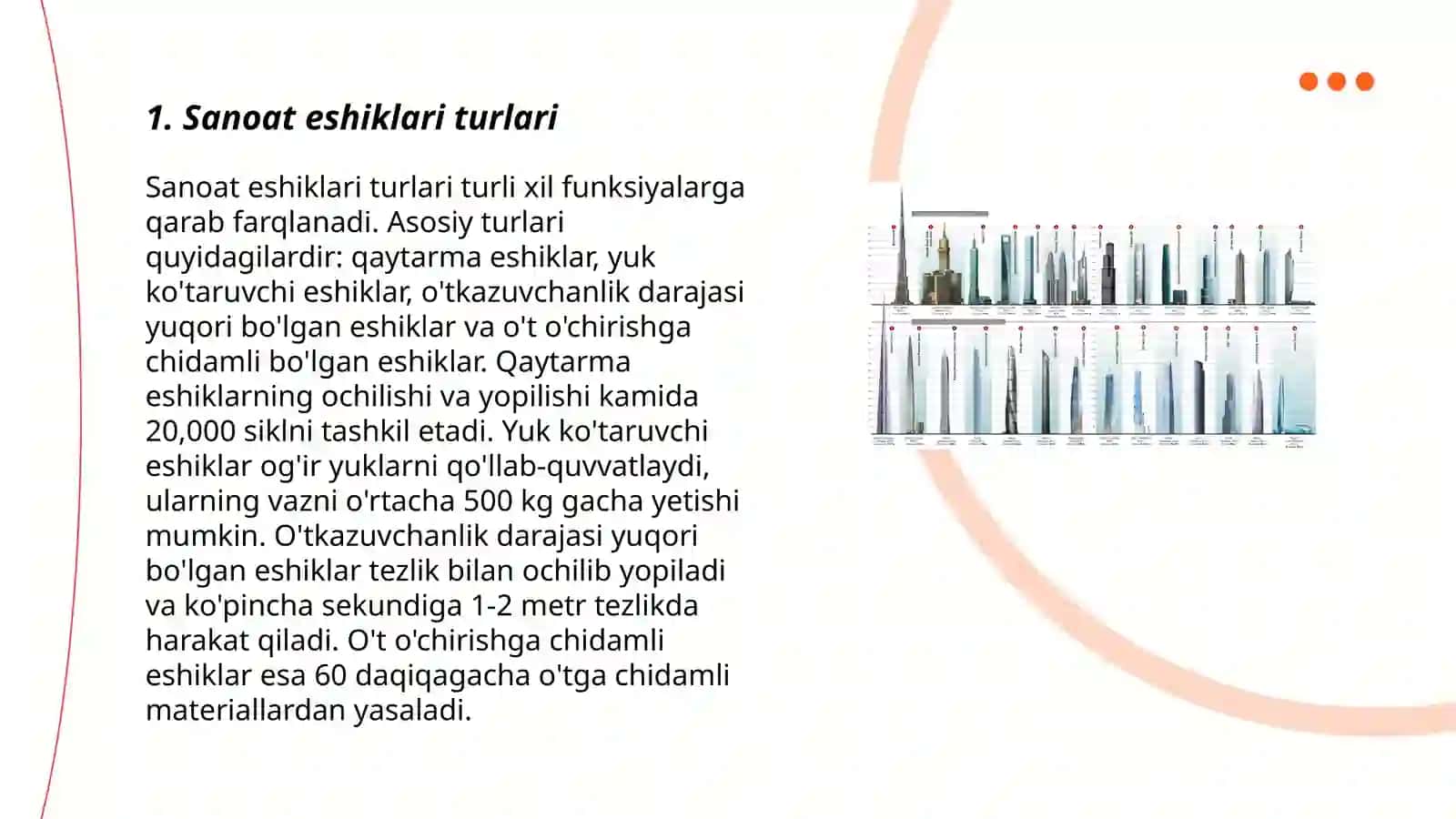 Sanoat binolari eshik va derazalari,,Sanoat qurilishi asoslari" fanidan mustaqil ish 3