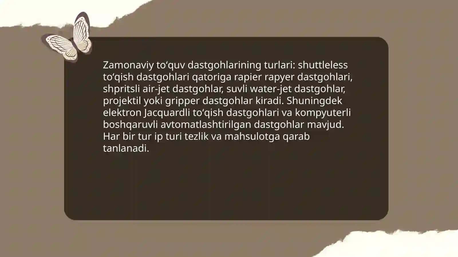 Zamonaviy toʻquv dastgohlari 3