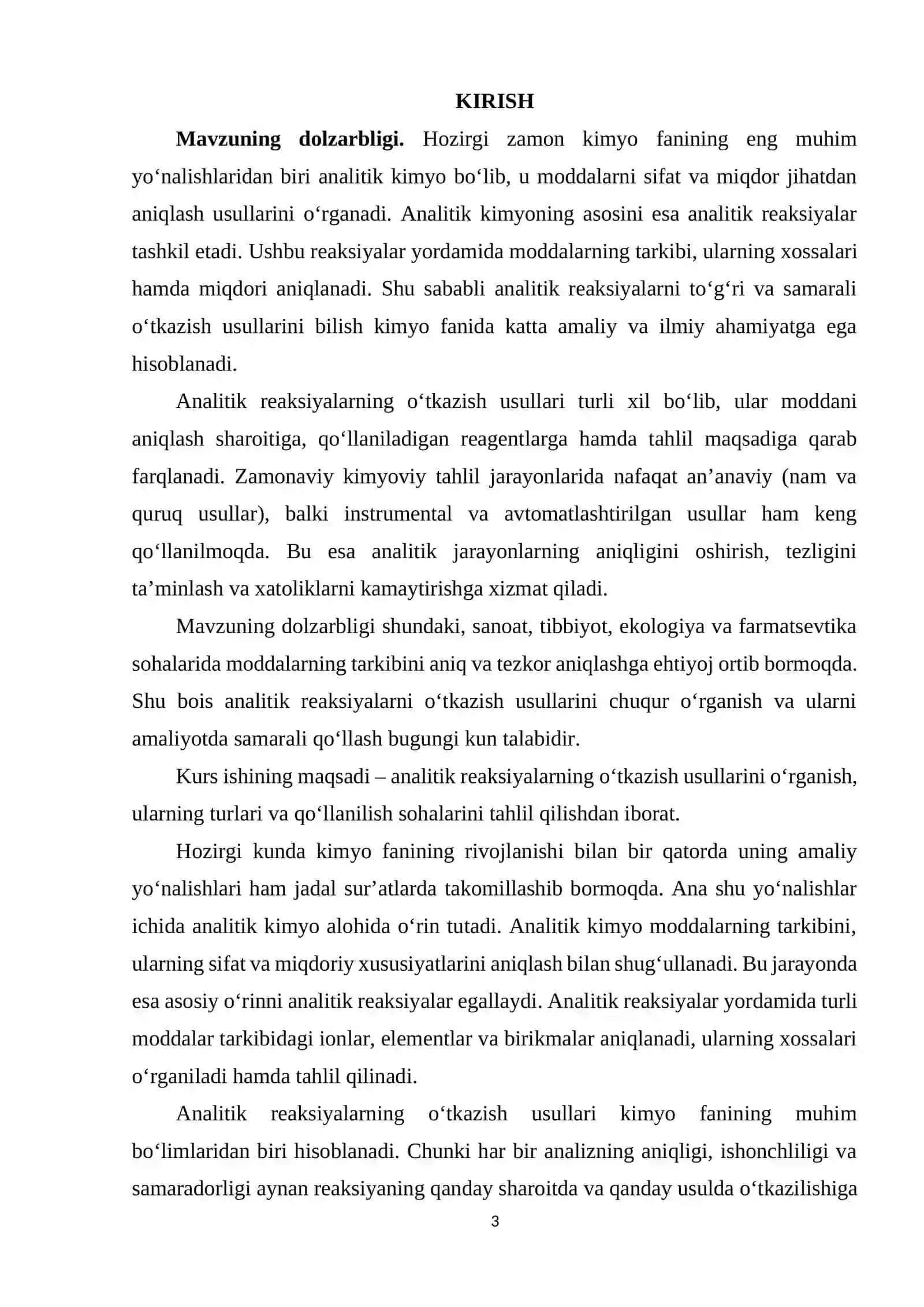 ANALITIK REAKSIYALARNING O’TKAZISH USULLARI 3