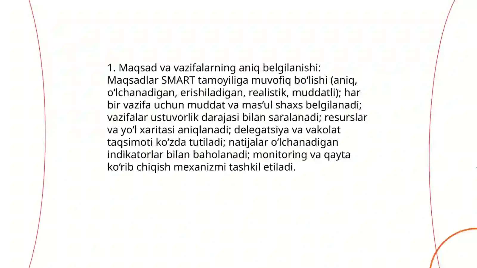 Boshqaruv faoliyatida vaqtdan unumli foydalanish shartlari 3