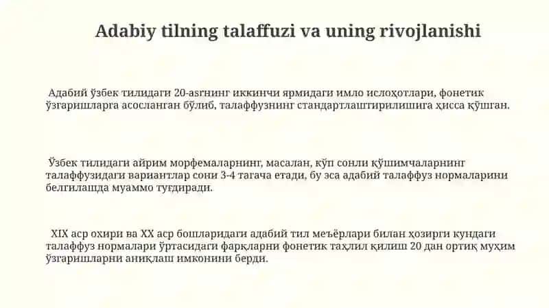 Orfoepiya qoidalari va adabiy talaffuzning bugungi holati 3