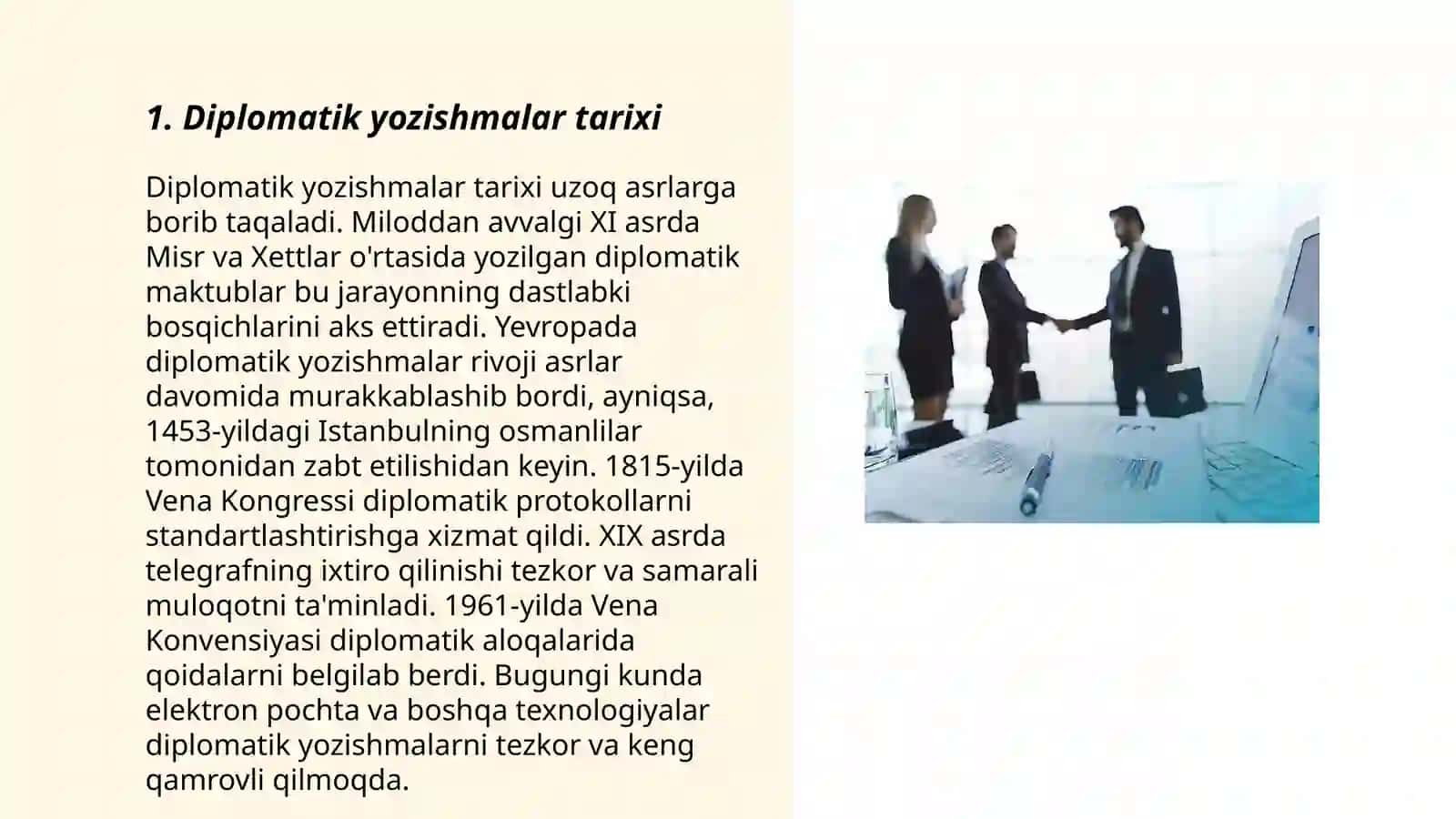Diplomatik va tijorat yozishmalari 3