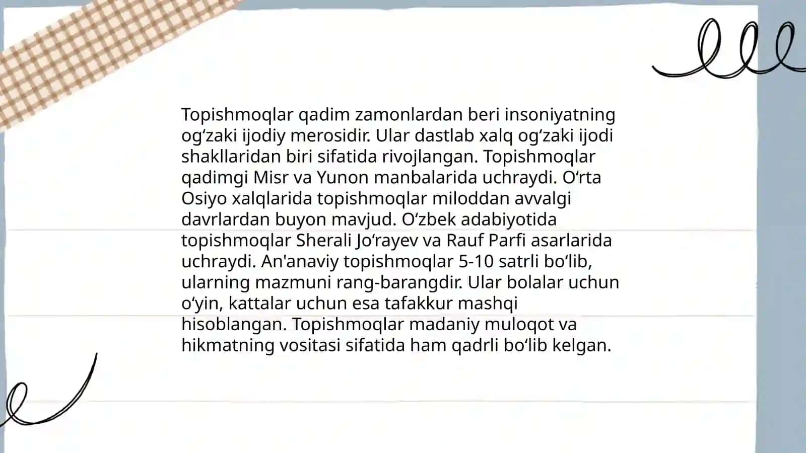 Topishmoq matni tahlili 3