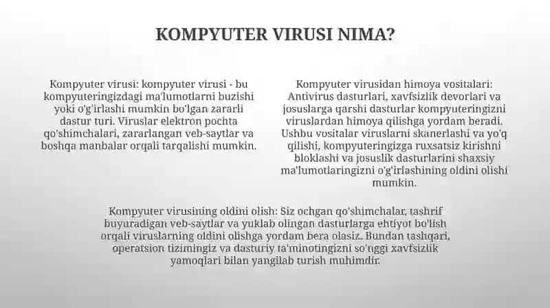 Kompyuter Viruslaridan Himoyalanish Vositalari 3