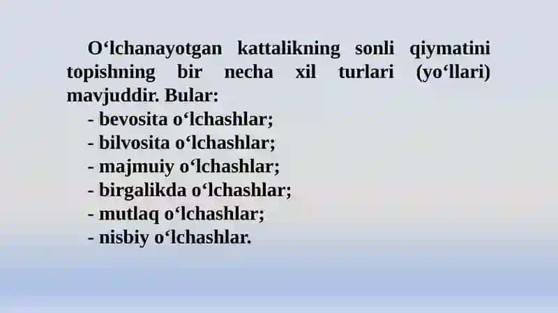 O‘LCHASH VOSITALARI, ULARNING ELEMENTLARIVAPARAMETRLARI 3