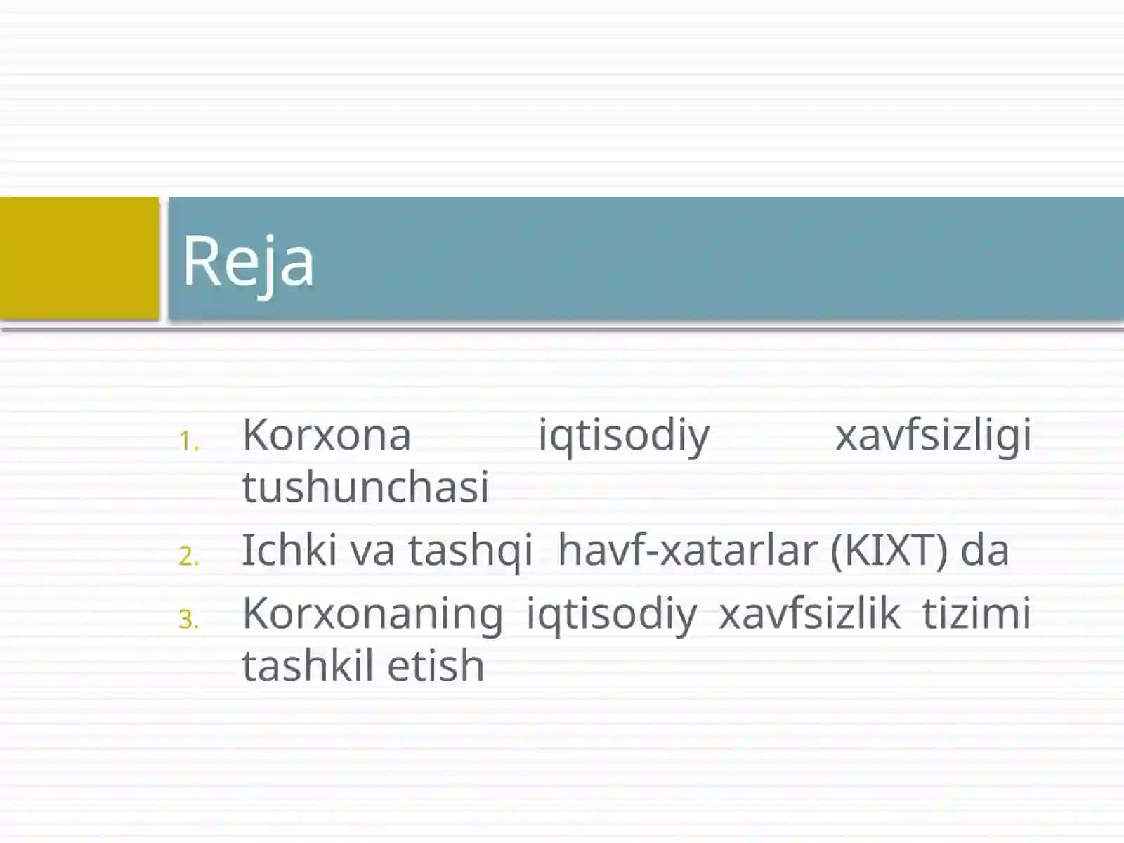 Korxonaning iqtisodiy xavfsizligi 3