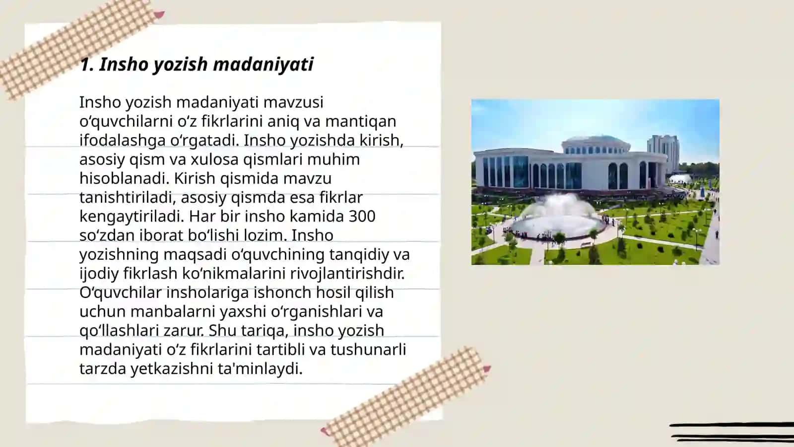 Insho,bayon yozish texnikasi 3