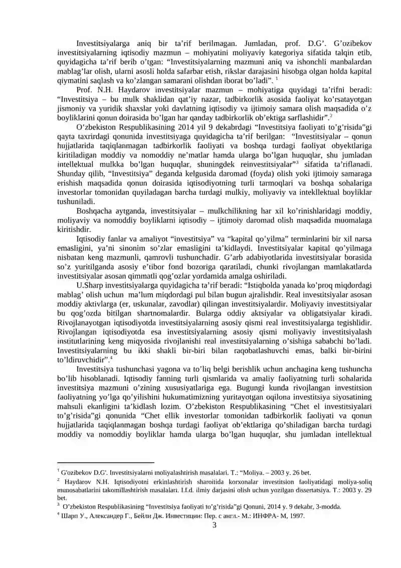 Xorijiy investitsiyalar fan 3