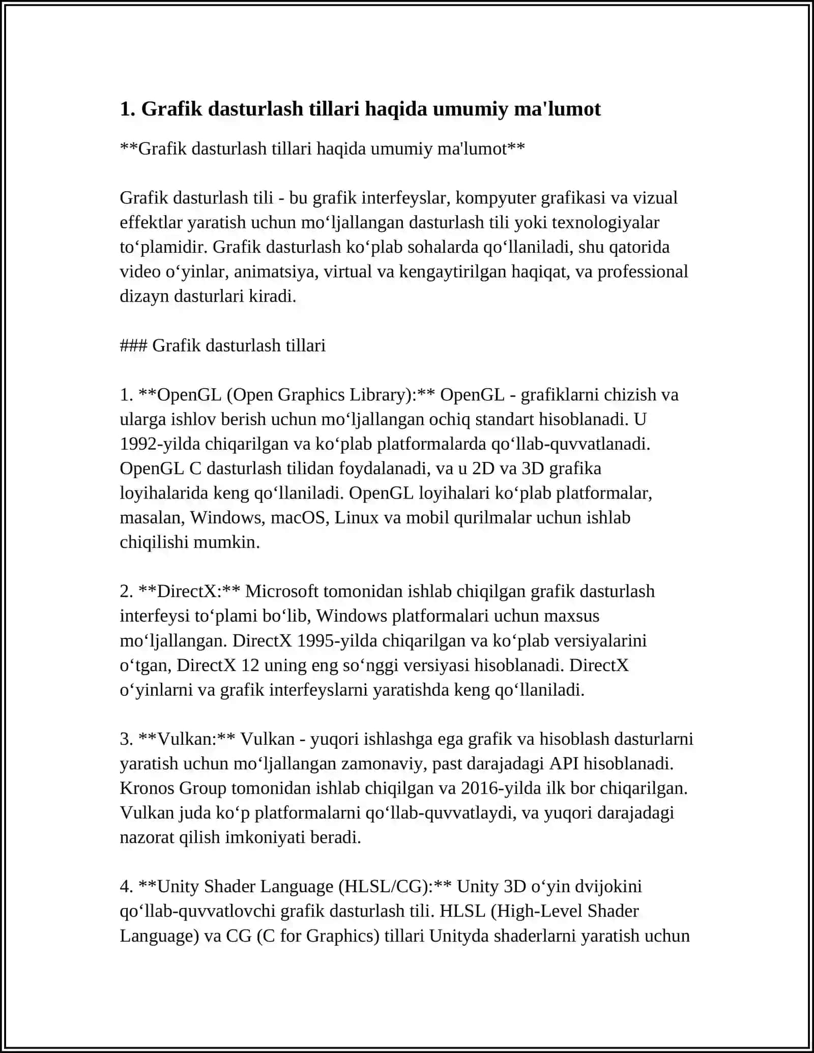 GRAFLARNI PROGRAMMALASTIRIW TILINDA SÚWRETLASH USILLARI VA EŃ QISQA YOLIN TABIW ALGORITMLERI 3