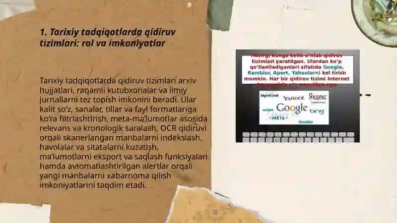 Tarixiy tadqiqaotlarda qidiruv tizimdan foydalanish 3