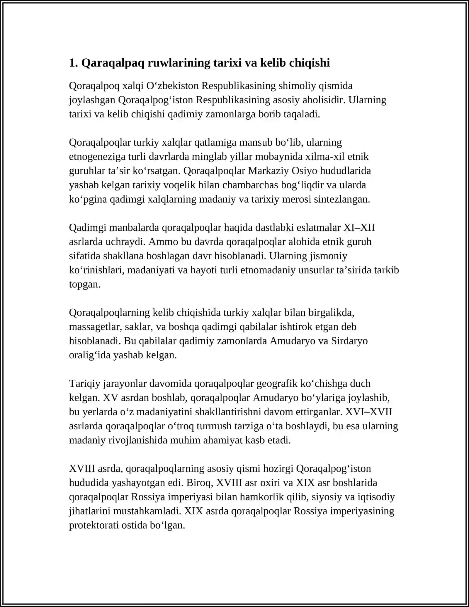 QARAQALPAQ XALQININ RUWLARI 3