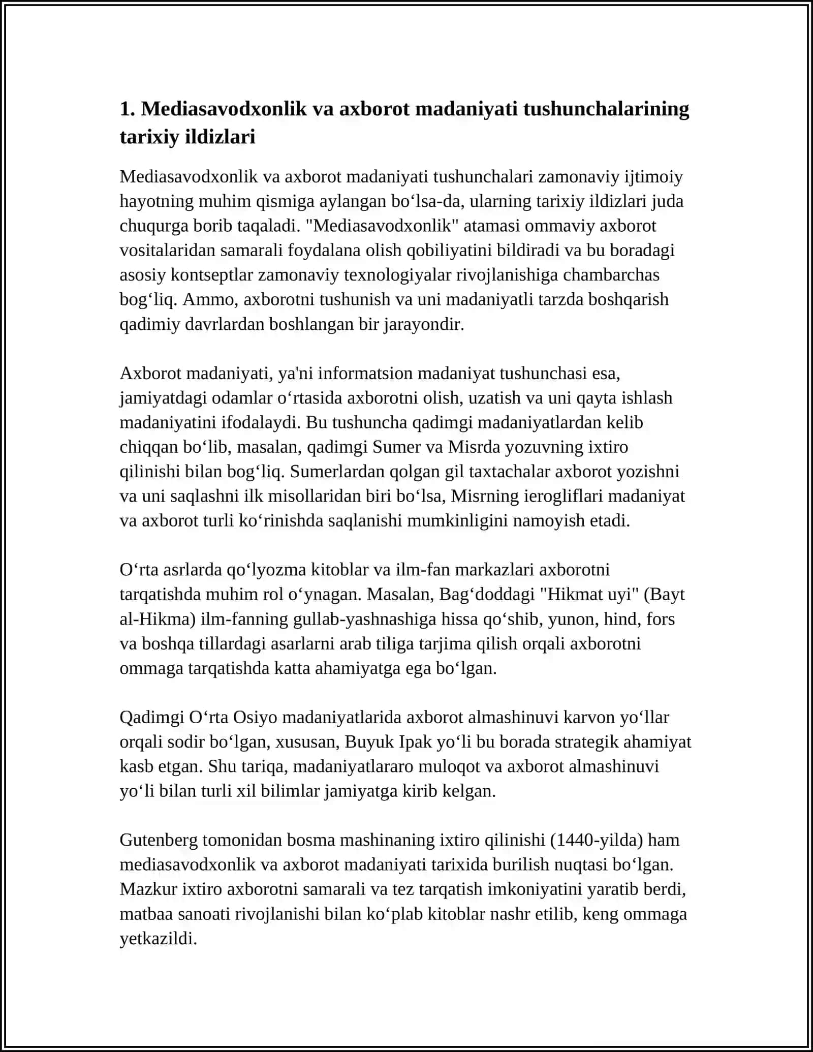 MEDIASAVODXONLIK VA AXBOROT MADANIYATI TARIXIY EVALUTSIYASI 3