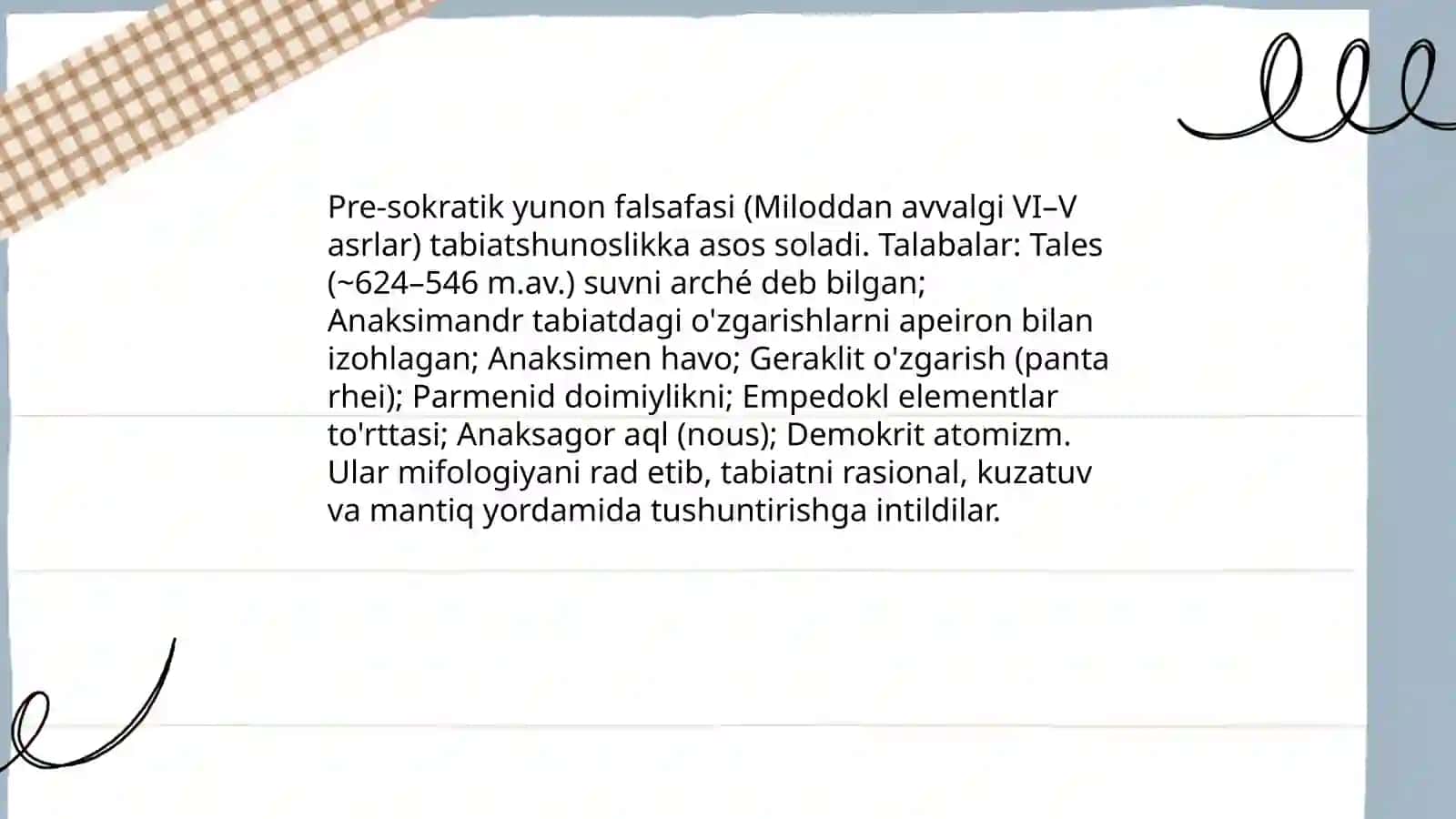 Falsafiy tafakkur taraqqiyoti bosqichlari. G'arb falsafasi 3