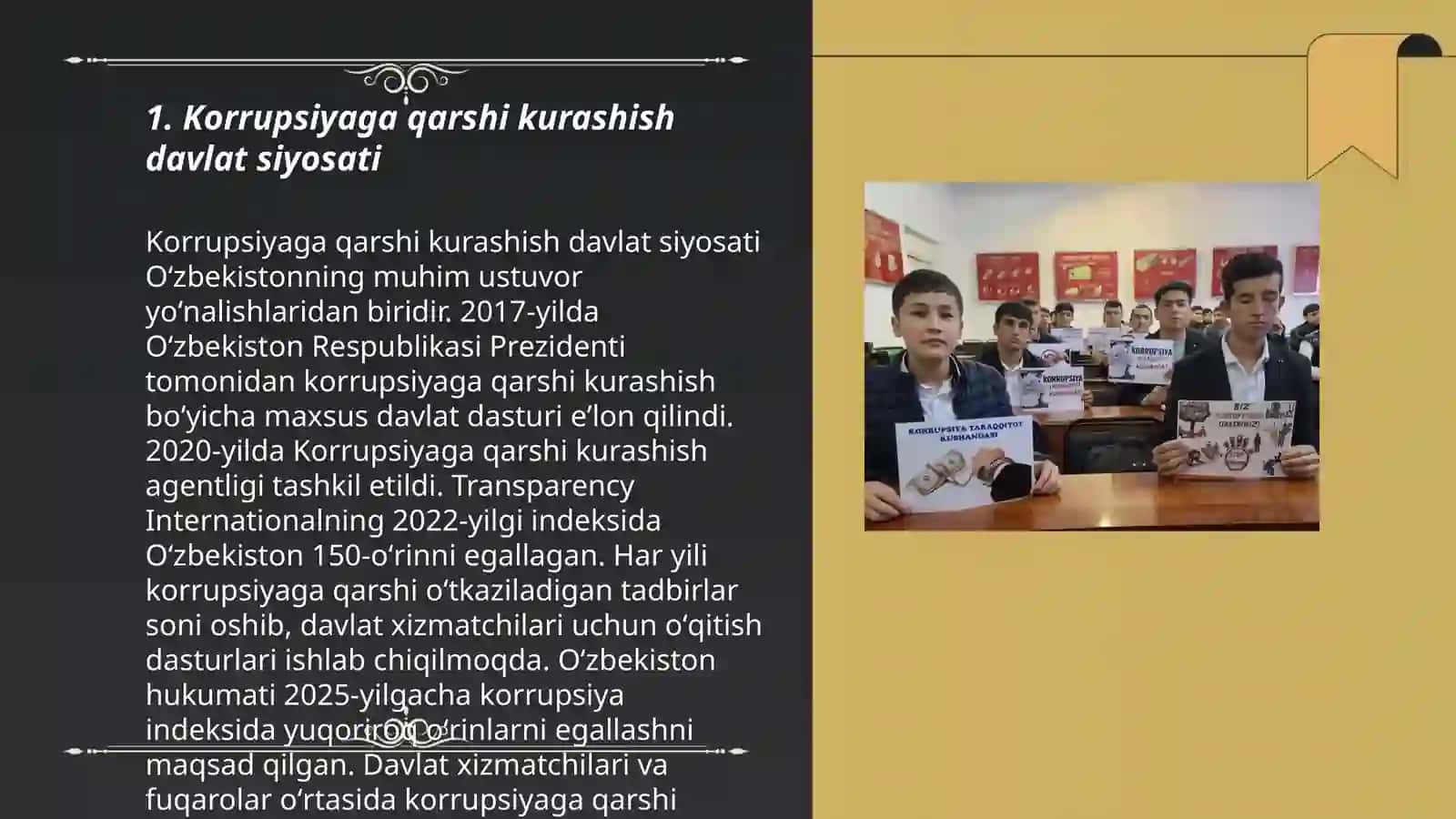 Korrupsiyaga qarshi kurashish chora tadbirlar 3
