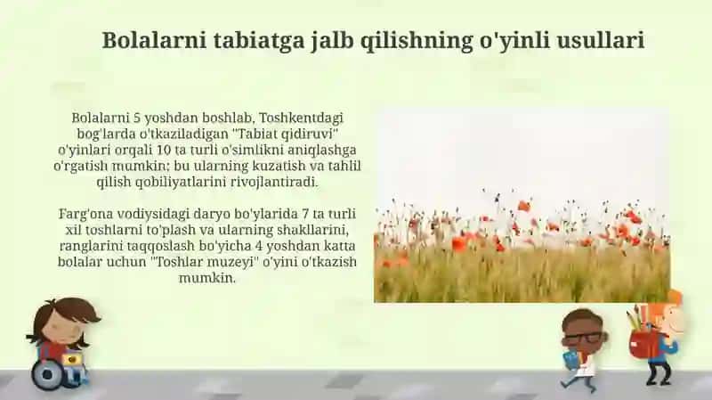 Bolalarni tabiatga jalb qilishning o'yinli usullari 3