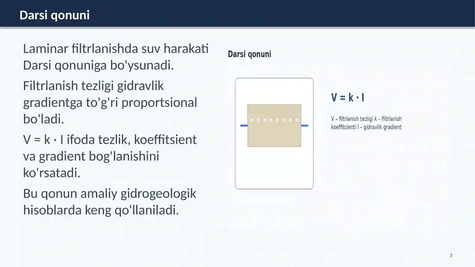 Tog' jinslarining to'yinish zonasida yer osti suvlarining asosiy harakat qonunlari 3