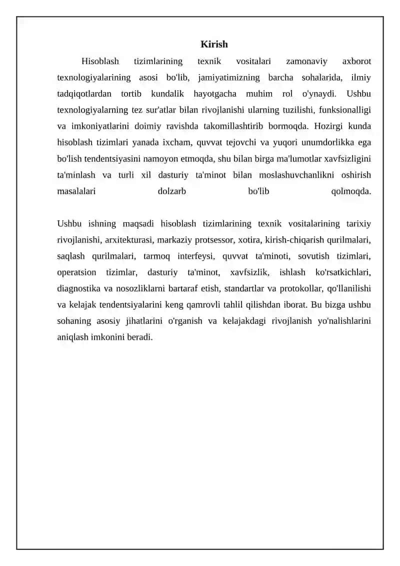 Hisoblash tizimlarining texnik vositalari 3