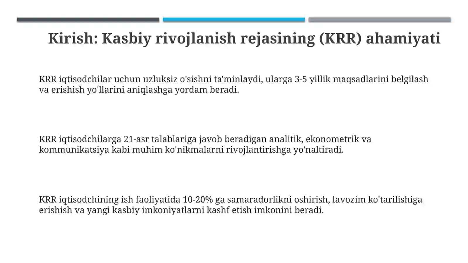 Iqtisodchinining kasbiy rivojlanish rejasini (IDP) tuzish 3