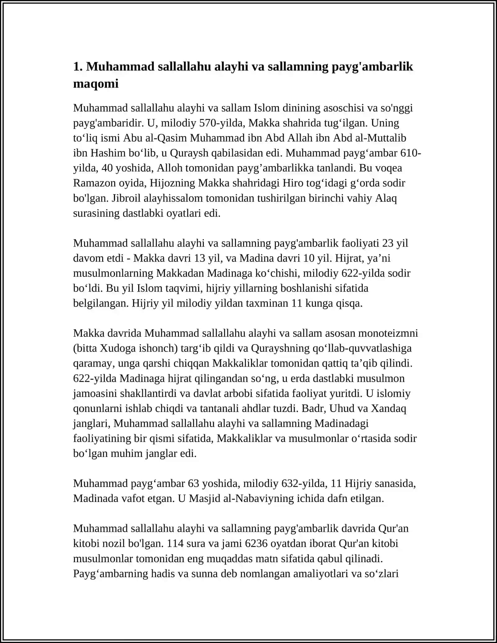 MUHAMMAD SALLALLAHU ALAIHI WASALLAM FAZILATLARI 3