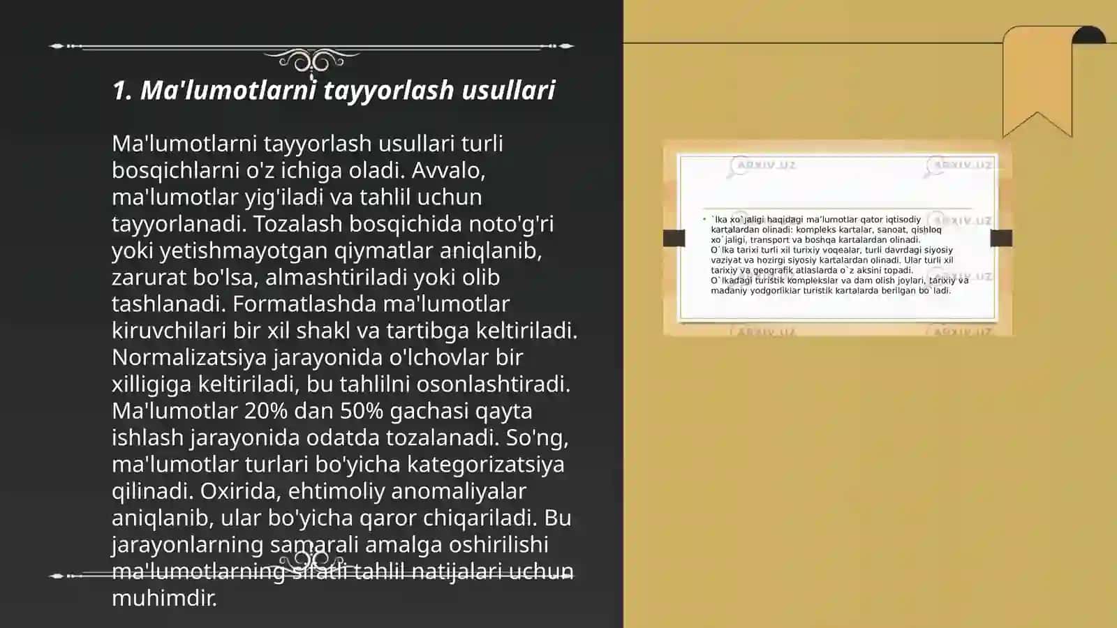 Ma'lumotlarni tayyorlash usullari 3