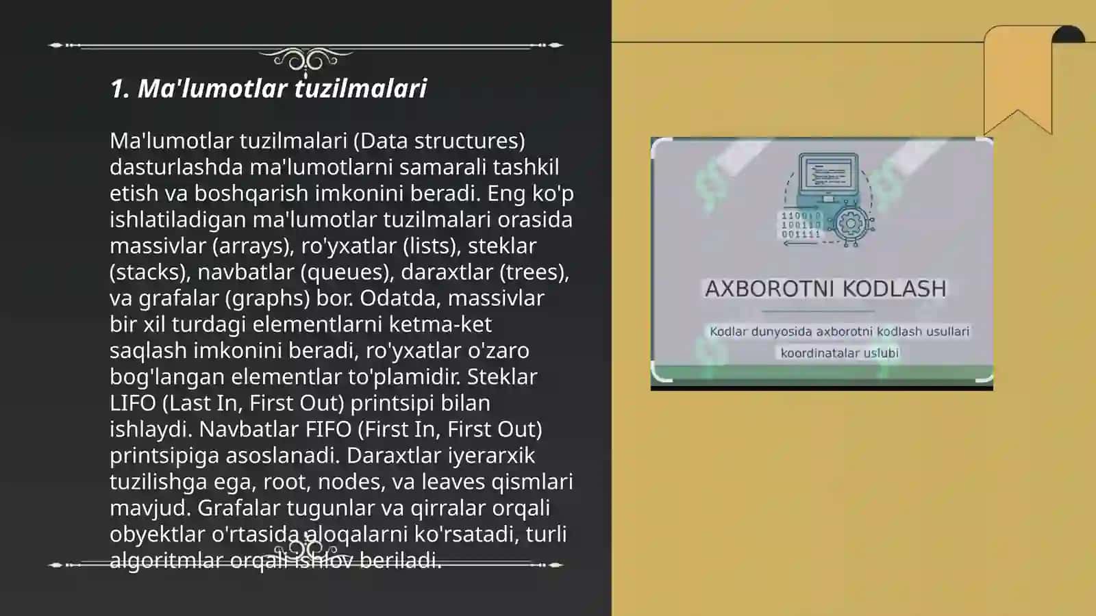 Ma'lumotlar tuzilmalari (Data structures) 3