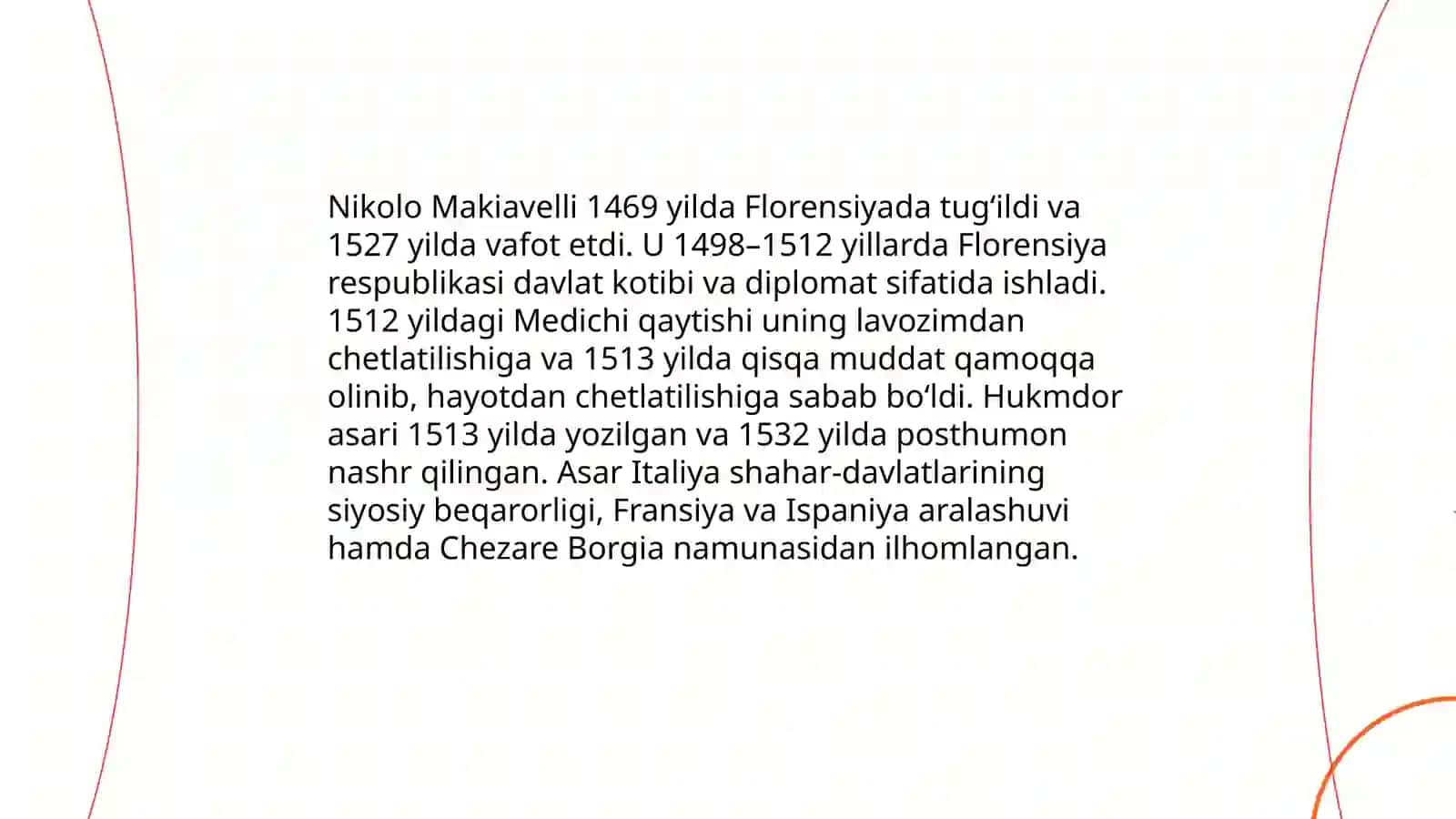 Makiavellining "hukmdor" asari boʻyicha taqdimot 3