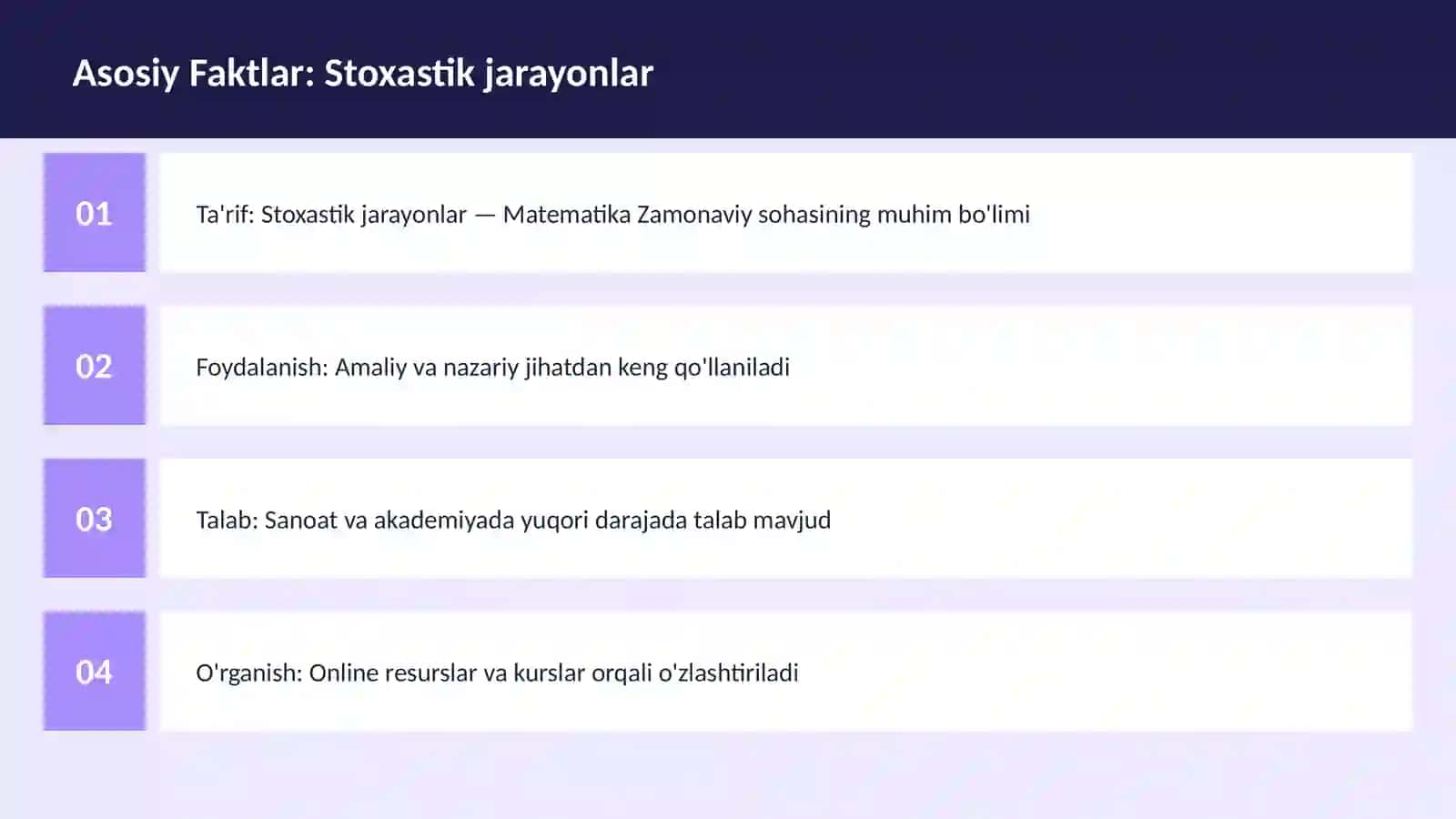 Stoxastik jarayonlar 3