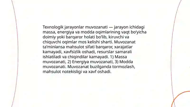Texnologik jarayonlarning muvozanati va tezligi 3