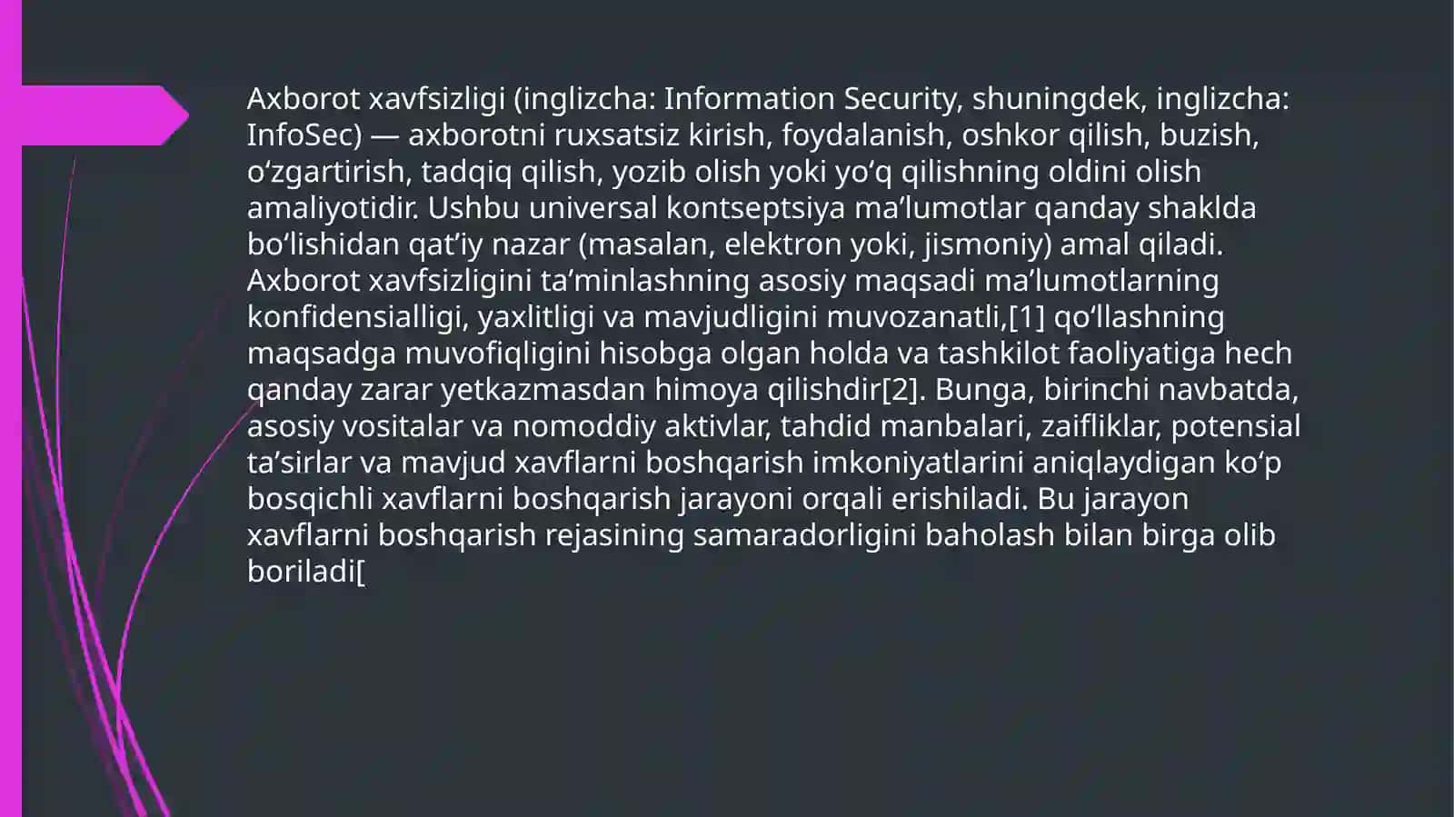 AXBOROT XAVFSIZLIGINI TA’MINLASHNING  G’OYAVIY-NAZARIY ASOSLARI 3