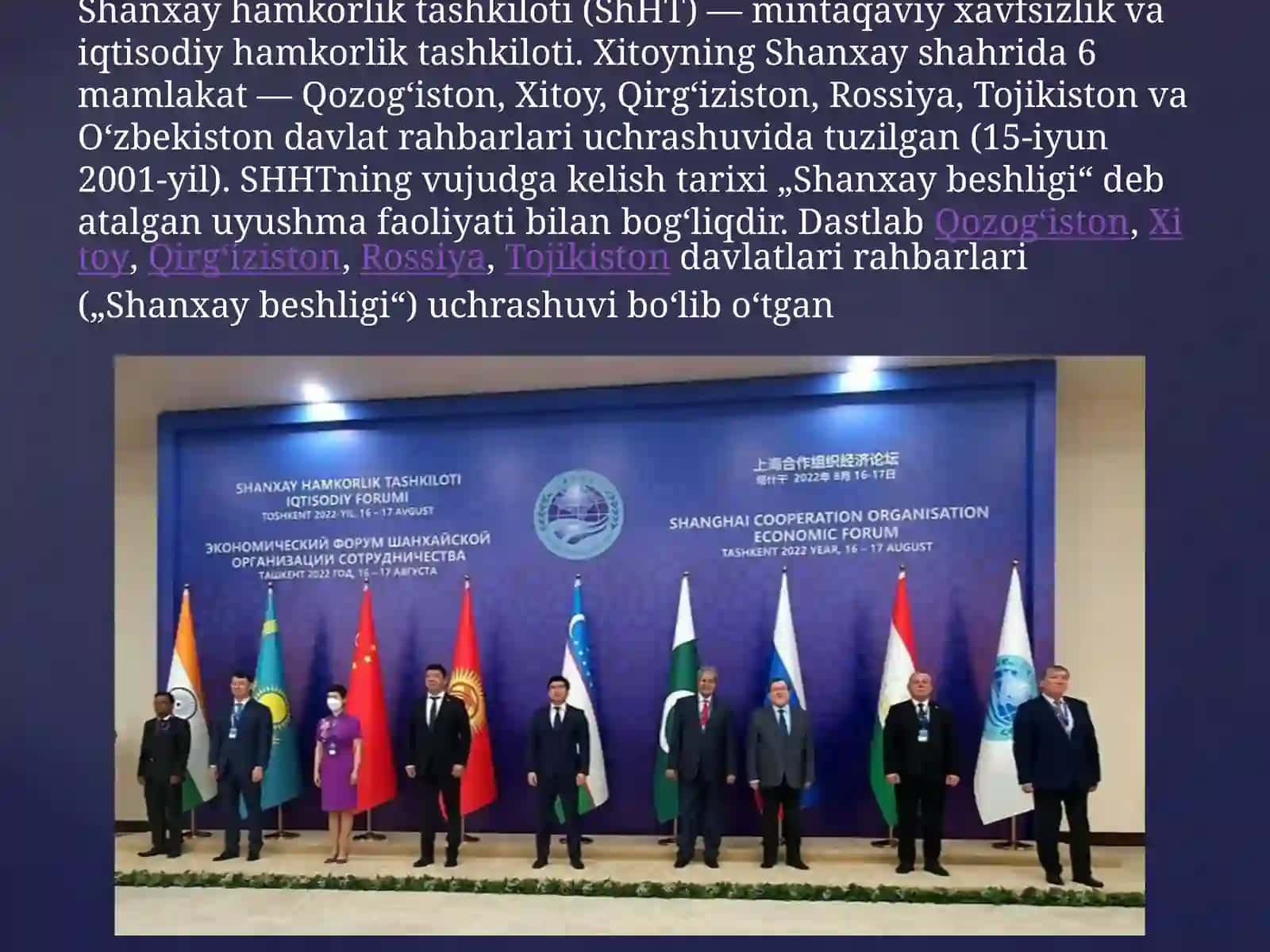 O’zbekistonning SHXT bilan hamkorlik munosabatlari 3
