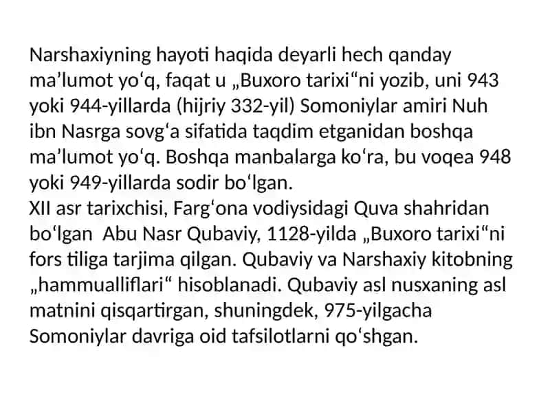 Narshaxiy Buxoro tarixi 3